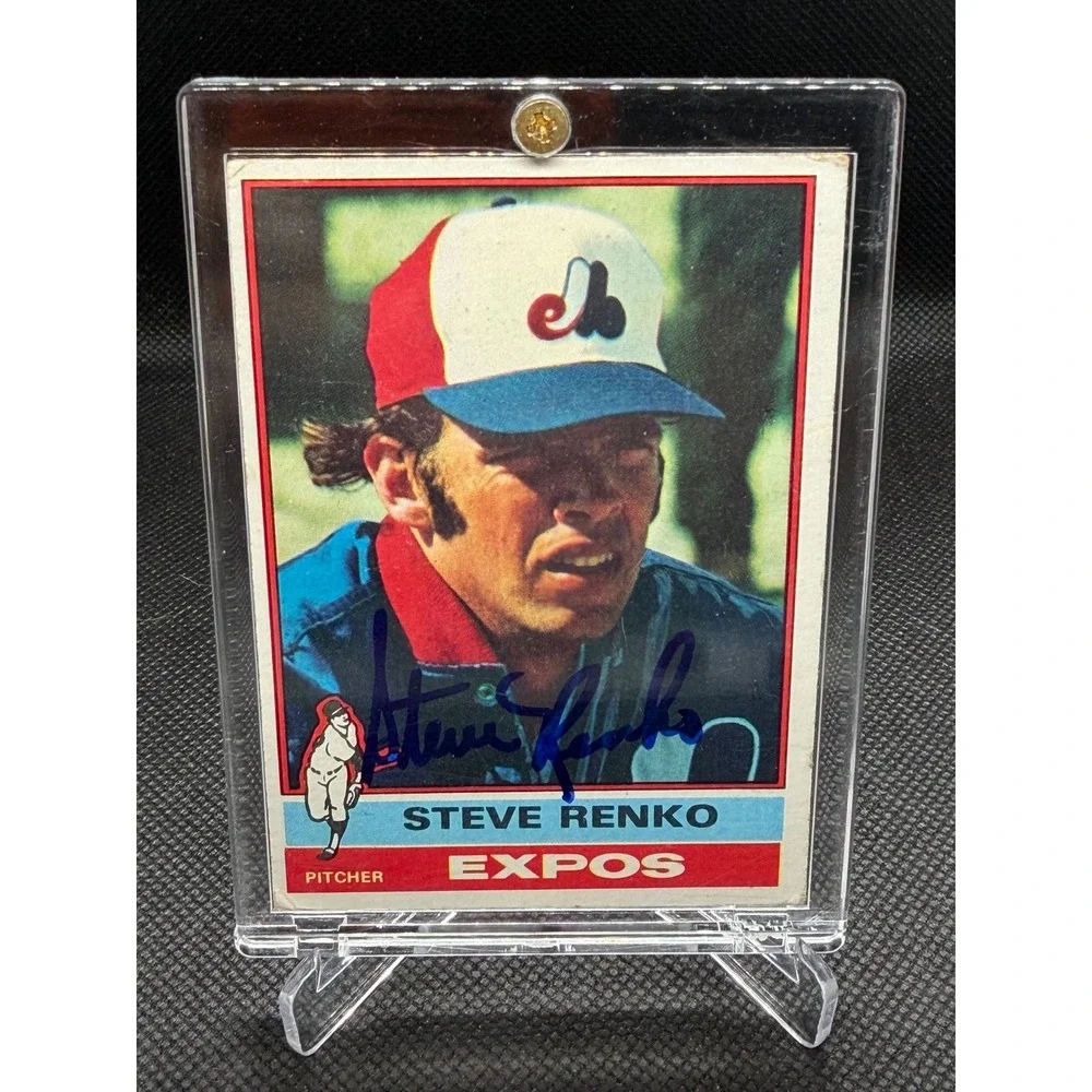 1976 Topps Steve Renko 264 Signed Autograph Montreal Expos Pitcher Baseball Card